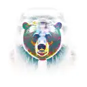 Bear with Guns'n'roses tattoo design idea