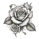 A heart-shaped target with bullet holes forming a rose pattern tattoo design idea