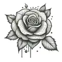 A heart-shaped target with bullet holes forming a rose pattern tattoo design idea