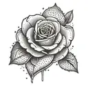 A heart-shaped target with bullet holes forming a rose pattern tattoo design idea
