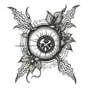 apple and spider tattoo around eye tattoo design idea