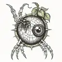 apple and spider tattoo around eye tattoo design idea