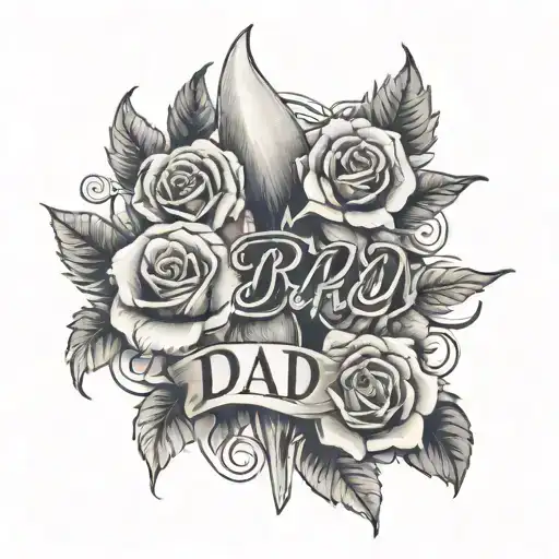 dad memorial tattoo design idea
