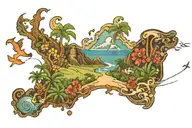 Maui island map tattoo design idea