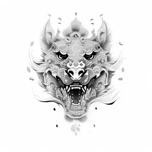 Foo Dog tattoo design idea