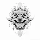 Foo Dog tattoo design idea