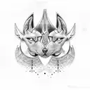 Anubis and Ra boxing each other tattoo design idea