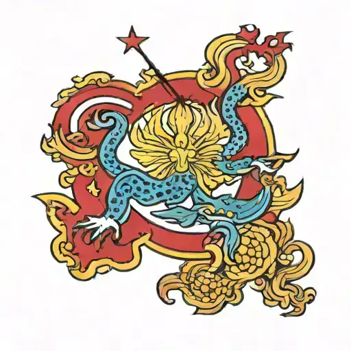 vietnamese flag inside representing the client's tattoo design idea