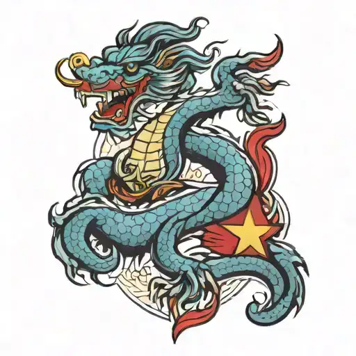 vietnamese flag inside tattoo design idea