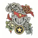 vietnamese flag inside tattoo design idea