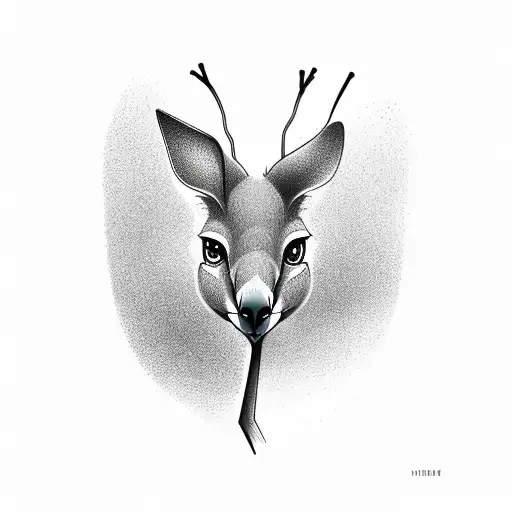 stick figure kangaroo tattoo design idea