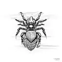 a scorpion destroying a heart tattoo design idea