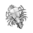 a scorpion destroying a heart tattoo design idea