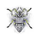 a scorpion destroying a heart tattoo design idea