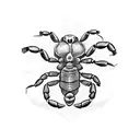 a scorpion destroying a heart tattoo design idea