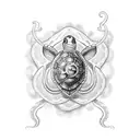 shellback turtle which anchor, squid and lion tattoo design idea