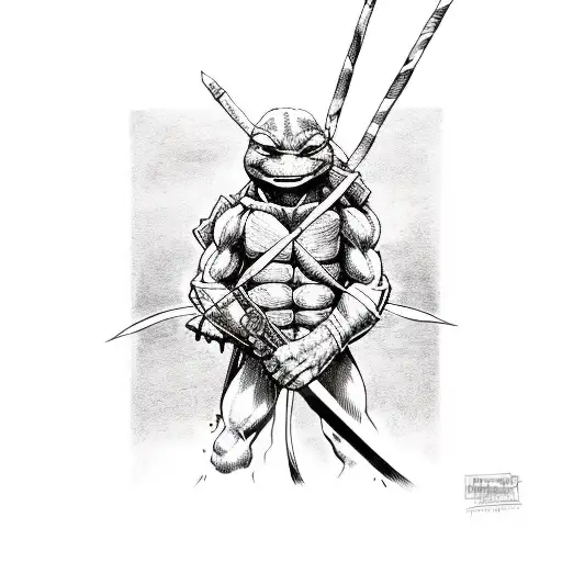 Teenage Mutant Ninja Turtles tattoo located on the