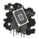A CPU-chip with sweat dripping. Black and white drawing tattoo design idea