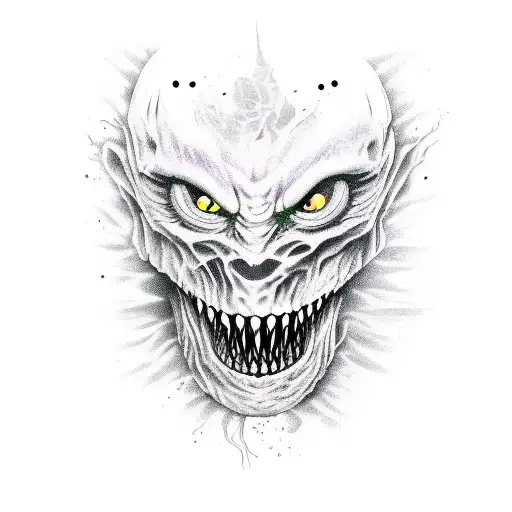 scary monster tattoo design idea