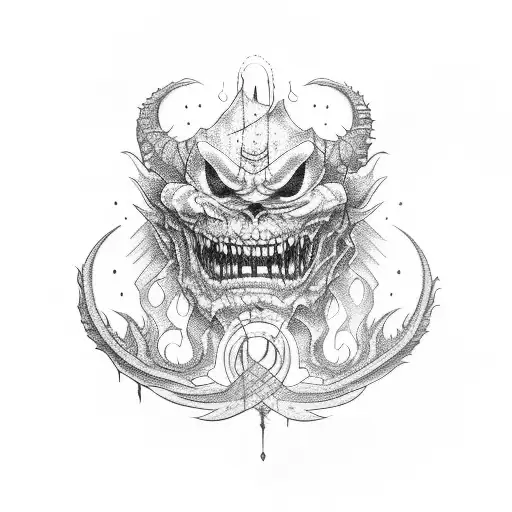 scary monster tattoo design idea