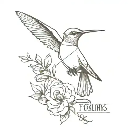 Hummingbird and Cardinal bird perched atop the words Psalms 113 tattoo design idea