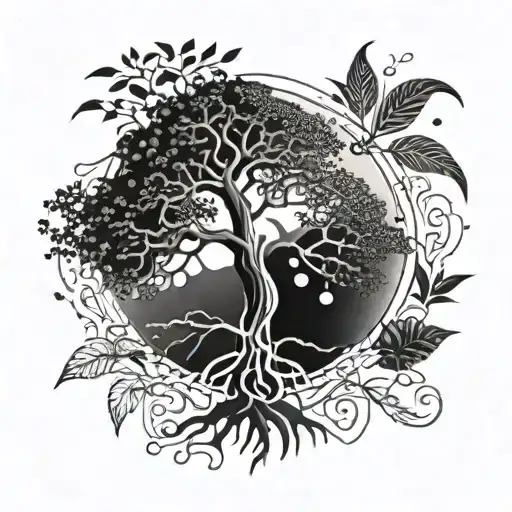 Dna tree tattoo design idea