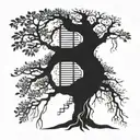 tree with a DNA tattoo design idea