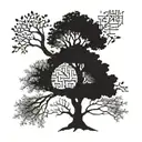 tree with a DNA tattoo design idea