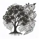 Dna tree tattoo design idea