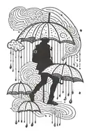 i think were doomed, rain, umbrella, parade, emo music lyrics incorporating abstract tattoo design idea