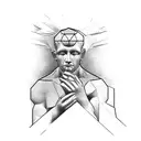 the thinker statue tattoo design idea