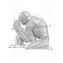 the thinker statue tattoo design idea