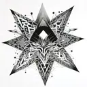 Incorporate intricate geometric patterns and psychedelic colors to represent the experience of DMT tattoo design idea