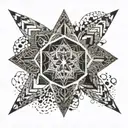 Incorporate intricate geometric patterns and psychedelic colors to represent the experience of DMT tattoo design idea