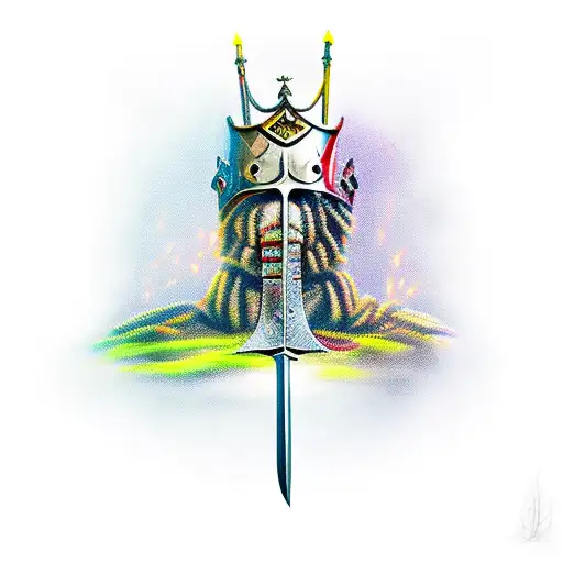 big knight with a sword tattoo design idea