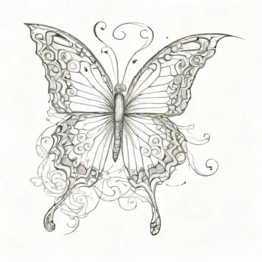 Name and Butterfly  tattoo design idea