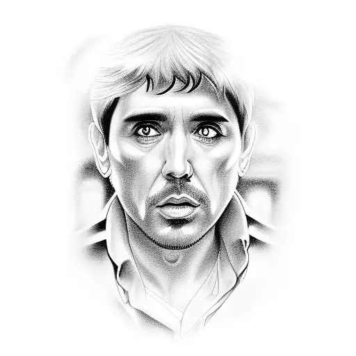 Tony Montana with angel number 888 tattoo design idea