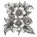 A delicate birth flowers from May, February, April, October, and December (together) tattoo design idea