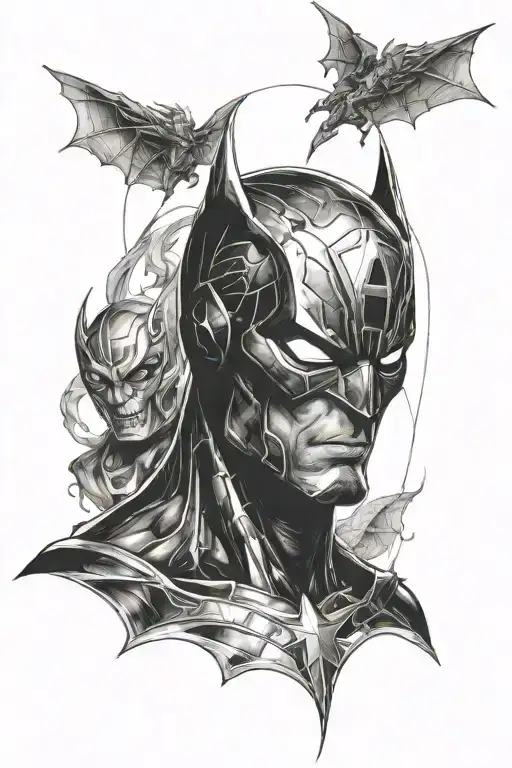 dark marvel comics, tattoo design idea