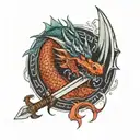 dragon slayer with guts sword  tattoo design idea