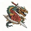 dragon slayer with guts sword  tattoo design idea