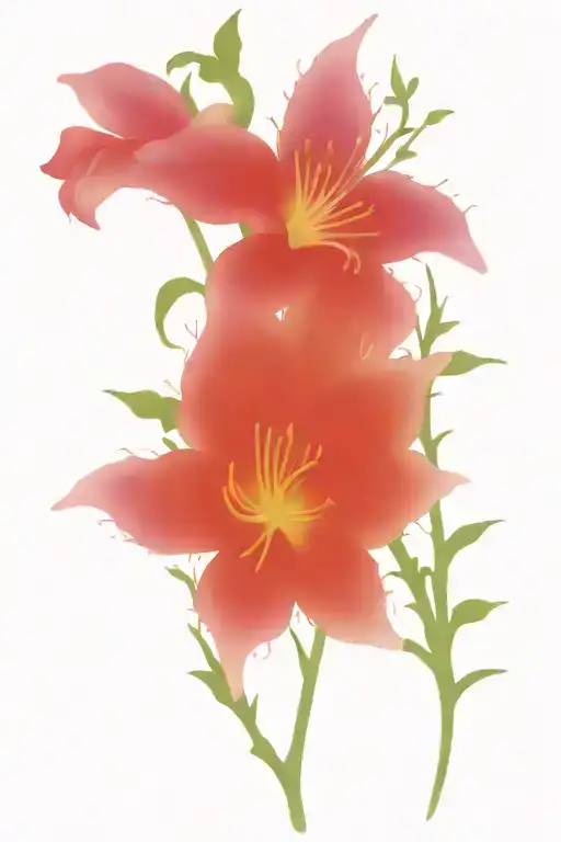 columbine flower and tree of life tattoo design idea