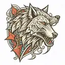 witcher, wolf amulet tattoo design idea