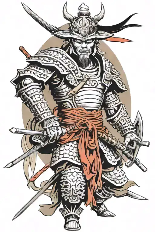 “Draw samurai and ancient Roman people together in the form of aliens.” tattoo design idea