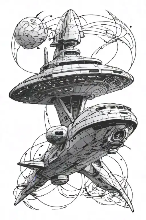 star trek enterprise ship tattoo design idea