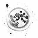 Moon, chinese word, semicolon, mom's name tattoo design idea