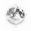 Moon, chinese word, semicolon, mom's name tattoo design idea