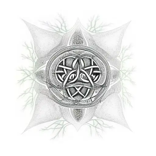 tree of life with branches of neurons wrapping around a star of david tattoo design idea