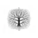 tree of life with branches that look like neurons  tattoo design idea