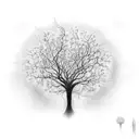 tree of life with branches that look like neurons  tattoo design idea